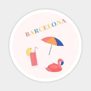 Barcelona Summer Vacation Essentials Magnet